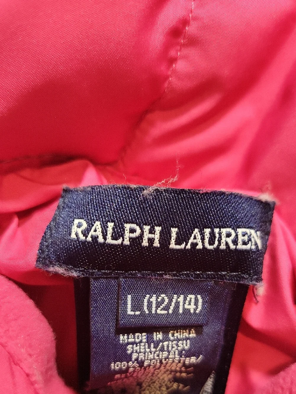Ralph Lauren Reversible Vest Pink/Orange Youth Sz. L(10-12) Mock Collar Full Zip